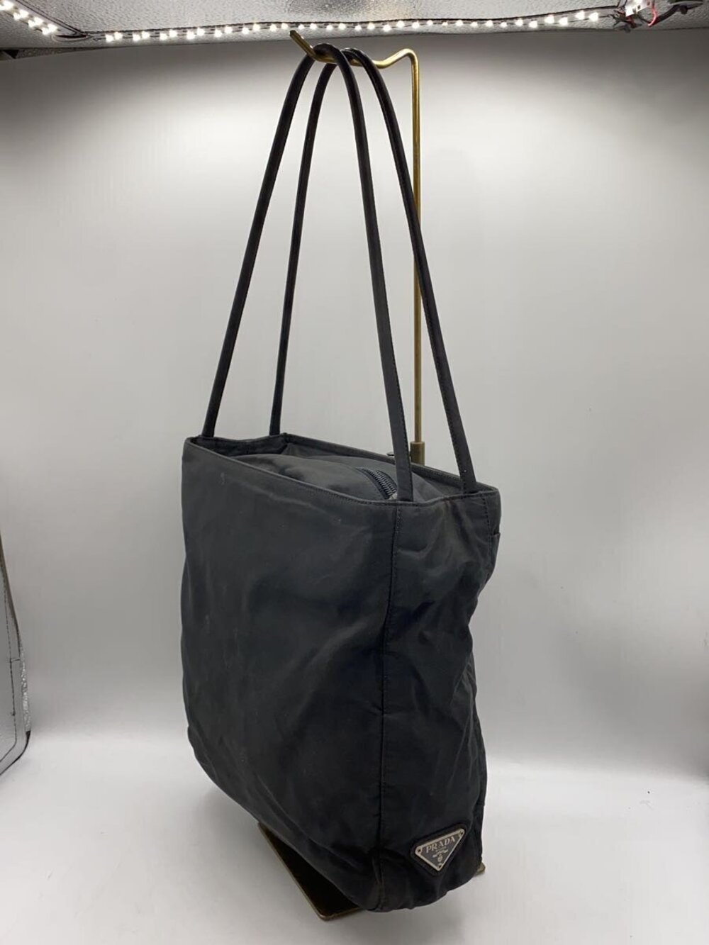 Prada Bag Shoulder Black Saffiano Tessuto Leather Black